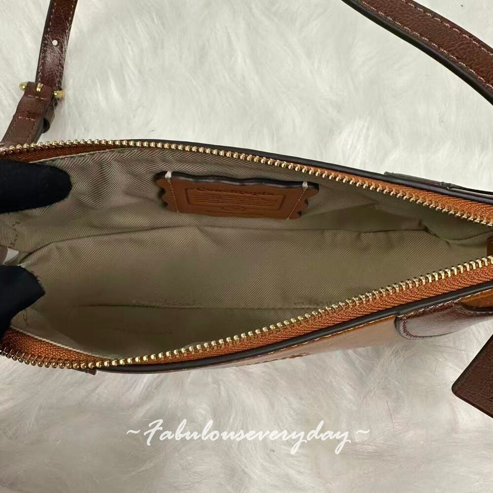 Coach Coachtopia Bowling Small Shoulder Bag Upcrafted Leather/Tan/Saddle CFB01 - Picture 8 of 8